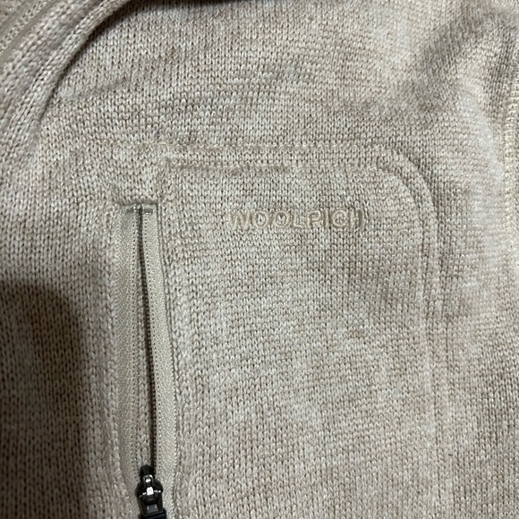 Men's Woolrich XL Fleece Cream/Oatmeal 1/4 zip Pull Over Sweater / Jacket - Picture 4 of 8